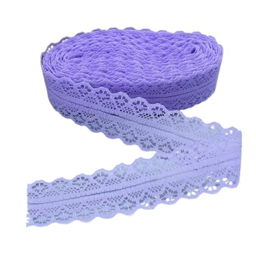 DQZRTUECA Spitzenband, 4 Stück, 28 mm breit, 21 Farben, 5 oder 10 Yards(Purple,5 yards) von DQZRTUECA