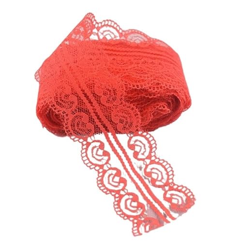 DQZRTUECA Spitzenband 10 Yards Doppelherzförmig 45MM Borte Mehrfarbig(Red) von DQZRTUECA