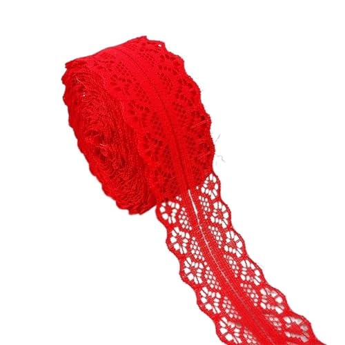 DQZRTUECA Spitzenband 2er-Pack 10 Meter Mehrfarbig(30mm Lace Red) von DQZRTUECA