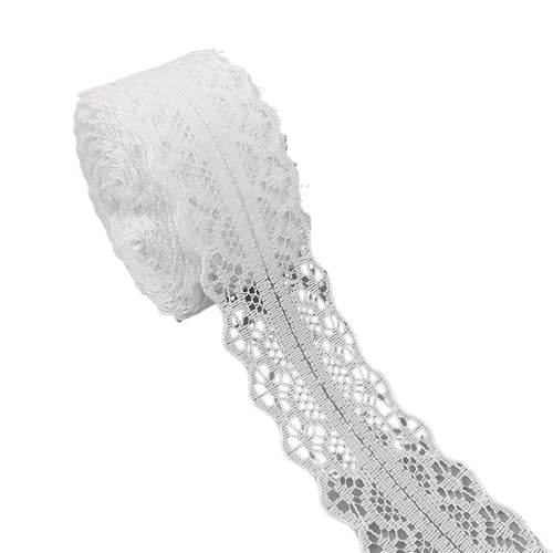 DQZRTUECA Spitzenband 2er-Pack 10 Meter Mehrfarbig(30mm Lace White) von DQZRTUECA