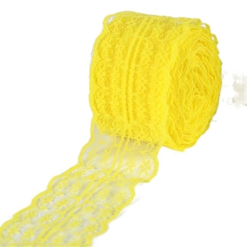 DQZRTUECA Spitzenband 2er-Pack 10 Meter Mehrfarbig(Yellow) von DQZRTUECA