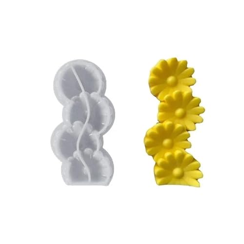 DQZRTUECA Stapeln Herz Blume Liebe Silikon Kerze Form for DIY Valentinstag Handwerk(1) von DQZRTUECA