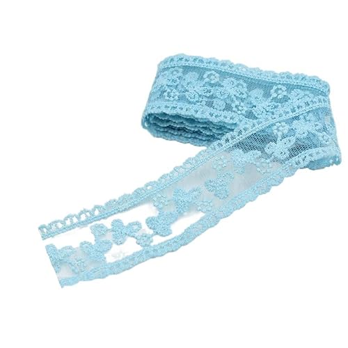 DQZRTUECA Stickerei-Spitzenbesatzrolle, mehrfarbig, 3,5–3,8 cm, 1 Yard(Blue) von DQZRTUECA