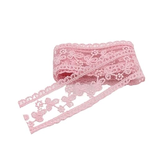 DQZRTUECA Stickerei-Spitzenbesatzrolle, mehrfarbig, 3,5–3,8 cm, 1 Yard(Pink) von DQZRTUECA