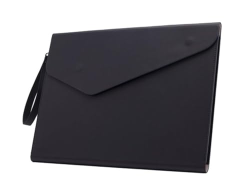 DQZRTUECA Umschlag-Aktenordner aus PU-Leder, 32 x 25 cm, mehrfarbig, 2er-Pack(Black) von DQZRTUECA