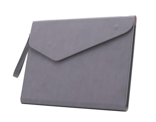 DQZRTUECA Umschlag-Aktenordner aus PU-Leder, 32 x 25 cm, mehrfarbig, 2er-Pack(Grey) von DQZRTUECA