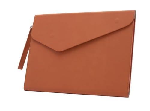 DQZRTUECA Umschlag-Aktenordner aus PU-Leder, 32 x 25 cm, mehrfarbig, 2er-Pack(Orange) von DQZRTUECA