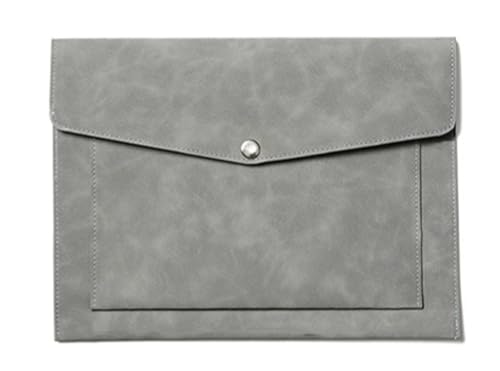 DQZRTUECA Umschlag-Dokumentenhalter aus PU-Leder, 33 x 24 cm, mehrfarbig(Grey) von DQZRTUECA