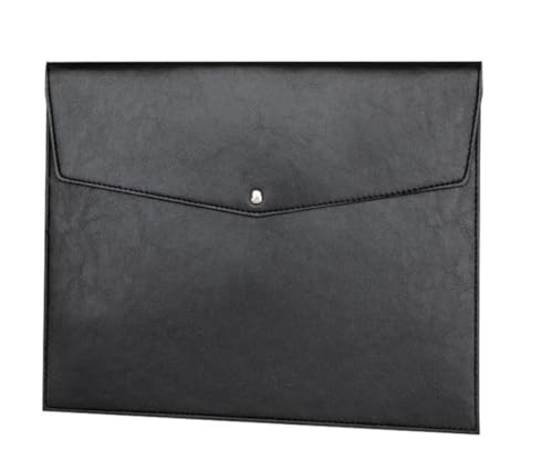 DQZRTUECA Umschlaghülle aus PU-Leder, Dokumententasche, Akten-Organizer, mehrfarbig, 230 x 319 mm, 2 Stück(Black) von DQZRTUECA
