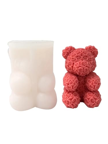 DQZRTUECA Valentinstag Rose Bär Aromatherapie Kerze Silikonform for Gips Dekoration DQZRTUECA Valentinstag Rose Bär Aromatherapie Kerze Silikonform for Gips Dekoration von DQZRTUECA