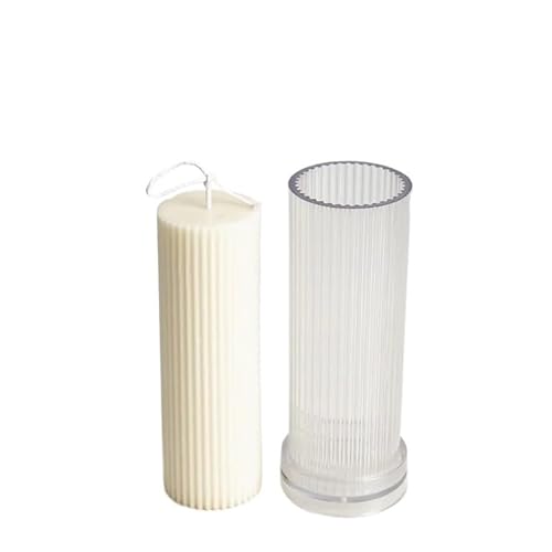 DQZRTUECA Zylinderförmige Plastikkerze formt flachen Spitzenfeinstreifen-Zahn einfaches Demolding mehrfache Größen(A Mold 5x15cm) von DQZRTUECA