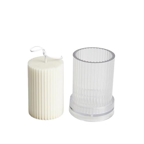 DQZRTUECA Zylinderförmige Plastikkerze formt flachen Spitzenfeinstreifen-Zahn einfaches Demolding mehrfache Größen(A Mold 5x7.5cm) von DQZRTUECA