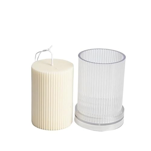 DQZRTUECA Zylinderförmige Plastikkerze formt flachen Spitzenfeinstreifen-Zahn einfaches Demolding mehrfache Größen(C Mold 7x10cm) von DQZRTUECA
