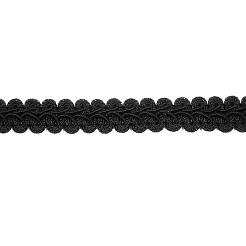 Lace Edging Trim Ribbon, 10 m geflochtenes Spitzenband aus Polyester, 12 mm Breite, mehrfarbig(Black) von DQZRTUECA