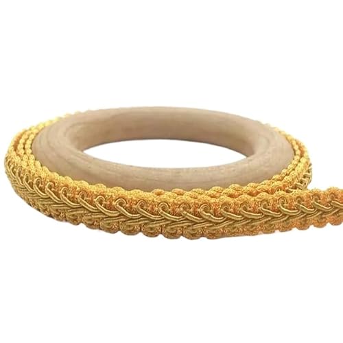 Lace Edging Trim Ribbon, 10 m geflochtenes Spitzenband aus Polyester, 12 mm Breite, mehrfarbig(Gold) von DQZRTUECA