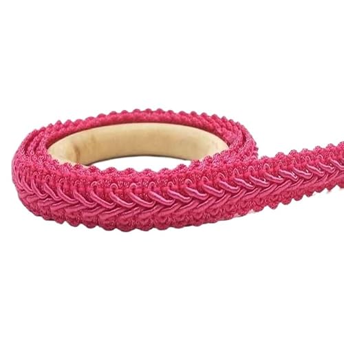 Lace Edging Trim Ribbon, 10 m geflochtenes Spitzenband aus Polyester, 12 mm Breite, mehrfarbig(Rose Red) von DQZRTUECA