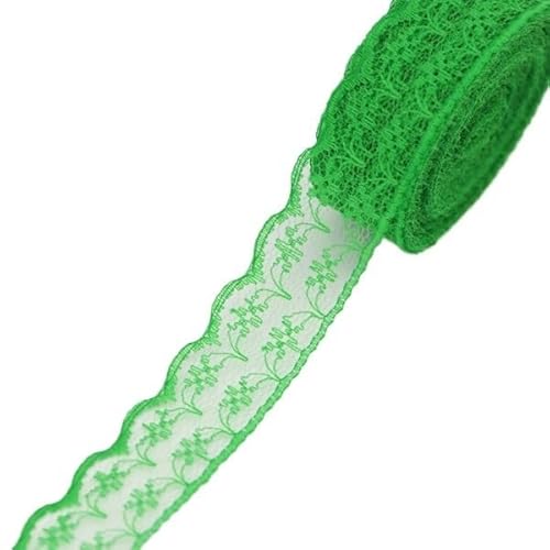 Lace Edging Trim Ribbon, 2,25 cm Baumwollspitze FabWebbing Band 10 Yards Multicolor(Green) von DQZRTUECA