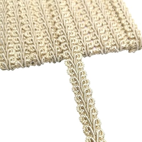 Lace Edging Trim Ribbon, 2 Yards Geflochtene Kurve Spitze Trim Band for DIY Handwerk Nähen Hochzeit Dekoration Multicolor(Khaki) von DQZRTUECA
