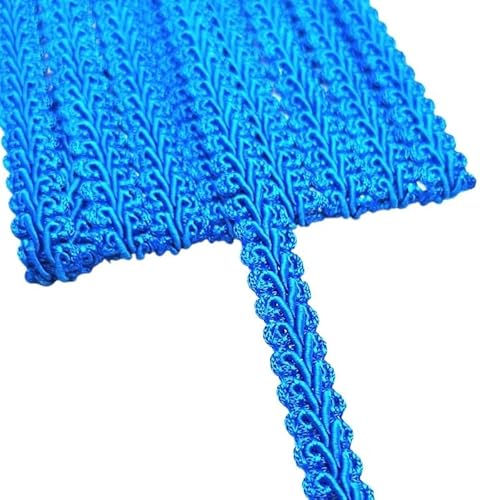 Lace Edging Trim Ribbon, 2 Yards Geflochtene Kurve Spitze Trim Band for DIY Handwerk Nähen Hochzeit Dekoration Multicolor(Lake Blue) von DQZRTUECA