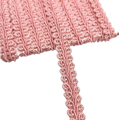 Lace Edging Trim Ribbon, 2 Yards Geflochtene Kurve Spitze Trim Band for DIY Handwerk Nähen Hochzeit Dekoration Multicolor(Mauve) von DQZRTUECA