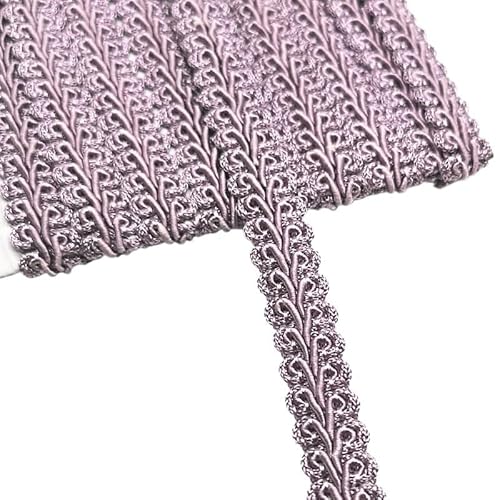 Lace Edging Trim Ribbon, 2 Yards Geflochtene Kurve Spitze Trim Band for DIY Handwerk Nähen Hochzeit Dekoration Multicolor(Purple-grey) von DQZRTUECA