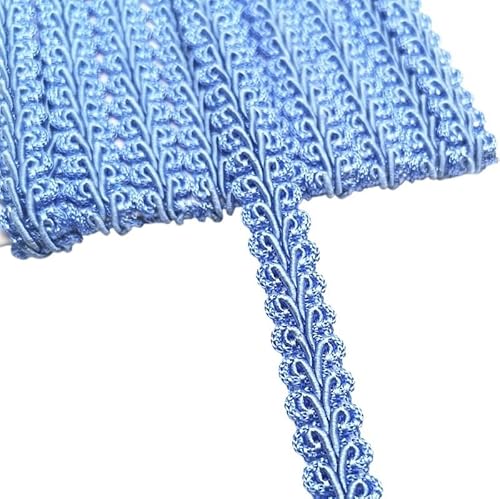 Lace Edging Trim Ribbon, 2 Yards Geflochtene Kurve Spitze Trim Band for DIY Handwerk Nähen Hochzeit Dekoration Multicolor(Sky Blue) von DQZRTUECA