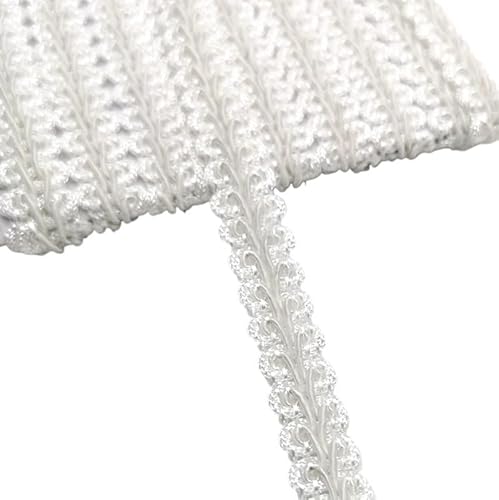 Lace Edging Trim Ribbon, 2 Yards Geflochtene Kurve Spitze Trim Band for DIY Handwerk Nähen Hochzeit Dekoration Multicolor(White) von DQZRTUECA