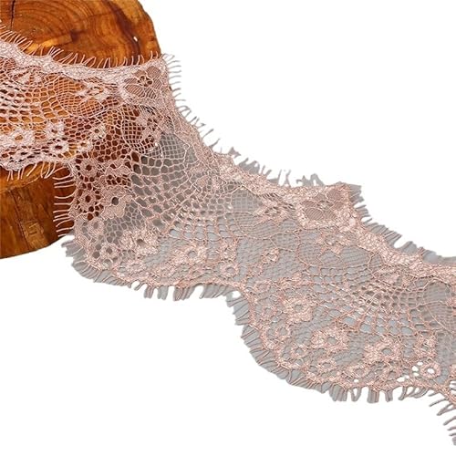 Lace Edging Trim Ribbon, 3 Yards 9,5 cm Multicolor Blume Stickerei Spitze Stoff Trim Band for DIY Nähen(Pink) von DQZRTUECA