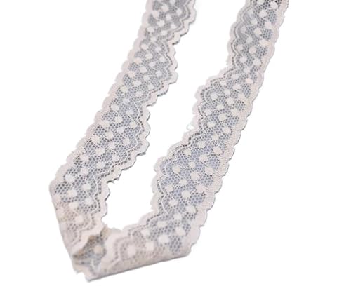 Lace Edging Trim Ribbon, Besticktes, elastisches Spitzenband, mehrfarbig, mehrere Größen, 26 mm breit, for Nähzubehör(Khaki,5 Yards) von DQZRTUECA
