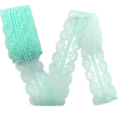Lace Edging Trim Ribbon, Bilaterales Spitzenband for Basteln, Nähen, Dekorationen, mehrfarbig, 13 Stück, Größe 9,1 m(Light Blue Lace) von DQZRTUECA