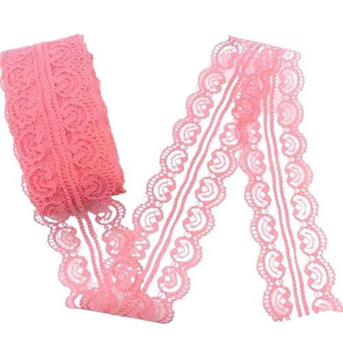Lace Edging Trim Ribbon, Bilaterales Spitzenband for Basteln, Nähen, Dekorationen, mehrfarbig, 13 Stück, Größe 9,1 m(Watermelon Red Lace) von DQZRTUECA