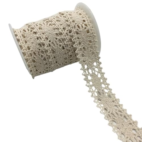 Lace Edging Trim Ribbon, Gehäkeltes Spitzenband aus Baumwolle, 20 mm breit, 2 Yards, mehrfarbig Lace Edging Trim Ribbon, Gehäkeltes Spitzenband aus Baumwolle, 20 mm breit, 2 Yards, mehrfarbig von DQZRTUECA