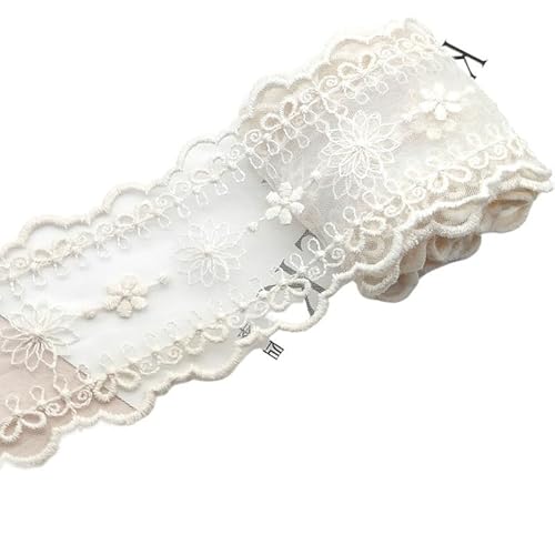 Lace Edging Trim Ribbon, Polyester-Stickerei-Tüll-Spitzenband, 6,5 cm x 1 Yard, for Basteln, Nähen, DIY-Besatz(2) von DQZRTUECA