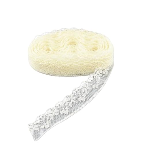 Lace Edging Trim Ribbon, Spitzenband 10 Yards 1,8 CM Mehrfarbig(Creamy-white) von DQZRTUECA