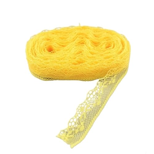 Lace Edging Trim Ribbon, Spitzenband 10 Yards 1,8 CM Mehrfarbig(Gold Yellow) von DQZRTUECA