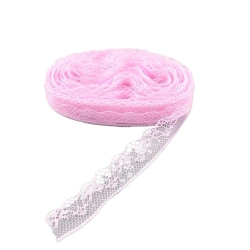 Lace Edging Trim Ribbon, Spitzenband 10 Yards 1,8 CM Mehrfarbig(Light Pink) von DQZRTUECA