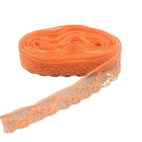 Lace Edging Trim Ribbon, Spitzenband 10 Yards 1,8 CM Mehrfarbig(Orange) von DQZRTUECA