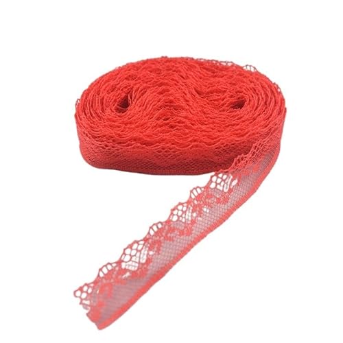 Lace Edging Trim Ribbon, Spitzenband 10 Yards 1,8 CM Mehrfarbig(Red) von DQZRTUECA