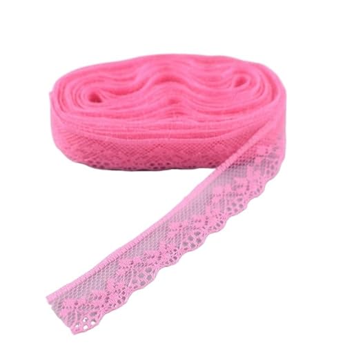 Lace Edging Trim Ribbon, Spitzenband 10 Yards 1,8 CM Mehrfarbig(Rose Red) von DQZRTUECA