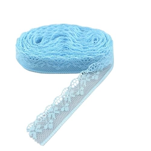 Lace Edging Trim Ribbon, Spitzenband 10 Yards 1,8 CM Mehrfarbig(Sky Blue) von DQZRTUECA