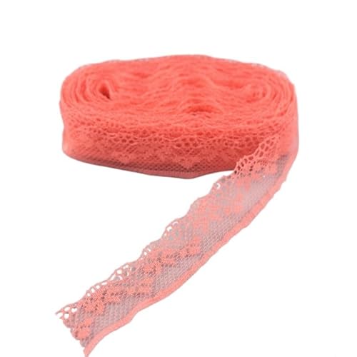 Lace Edging Trim Ribbon, Spitzenband 10 Yards 1,8 CM Mehrfarbig(Watermelon Red) von DQZRTUECA