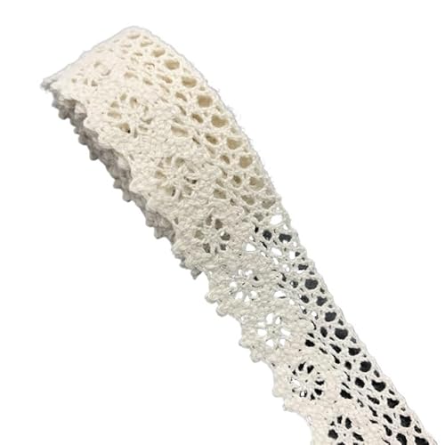 Lace Edging Trim Ribbon, Spitzenband aus Baumwolle, 25 mm breit, 2 Yards, mehrfarbig, for Heimwerker, Basteln, Nähen(Beige) von DQZRTUECA