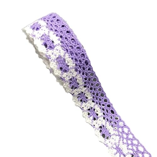 Lace Edging Trim Ribbon, Spitzenband aus Baumwolle, 25 mm breit, 2 Yards, mehrfarbig, for Heimwerker, Basteln, Nähen(Purple) von DQZRTUECA