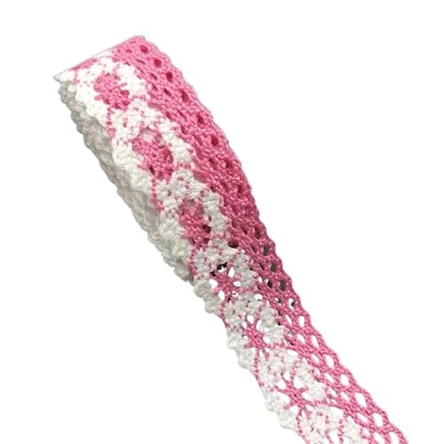 Lace Edging Trim Ribbon, Spitzenband aus Baumwolle, 25 mm breit, 2 Yards, mehrfarbig, for Heimwerker, Basteln, Nähen(Rose) von DQZRTUECA