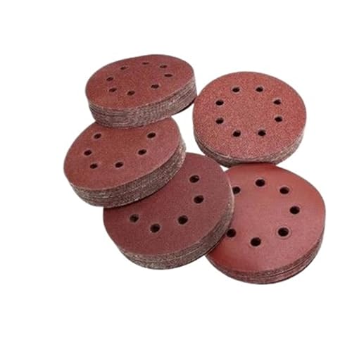 Nasses und trockenes Schleifpapier, 10 Stück 5 Zoll 125 mm 8 Loch Schleifscheiben 40-3000 Körnung(Grit 80) von DQZRTUECA
