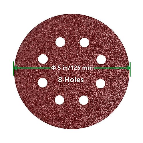 Nasses und trockenes Schleifpapier, 10 Stück Aluminiumoxid-Schleifscheiben, Schleifpapier-Pads, 125 mm, 5 Zoll, 8 Löcher, Klettverschluss, mehrere Körnungen(7000 Grit) von DQZRTUECA