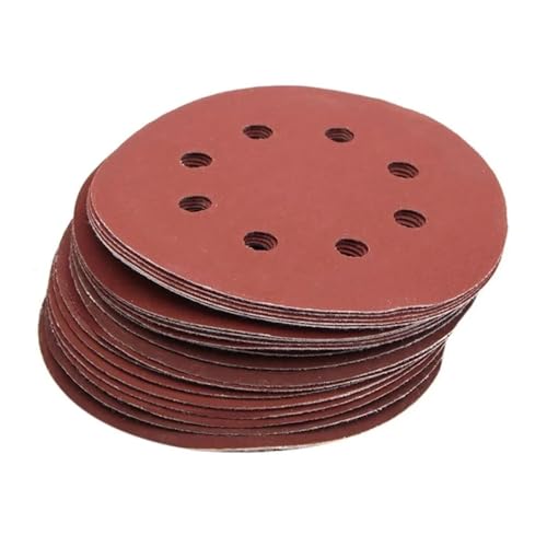 Nasses und trockenes Schleifpapier, 20 Stück Aluminiumoxid-Schleifpapierscheiben, 5 Zoll (125 mm), 8-Loch-Klettverschluss, Körnung 40–2000(40grit) von DQZRTUECA