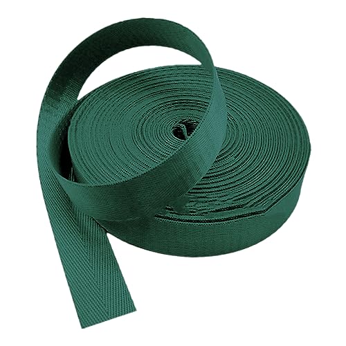 Nylon Gurtband Fischgrätenmuster, 25 mm (1 Zoll) Nylon-Gurtband, mehrfarbig, mehrere Größen for Taschen, Frachtgepäck, Outdoor-Klettern(Dark Green,20 yard) von DQZRTUECA