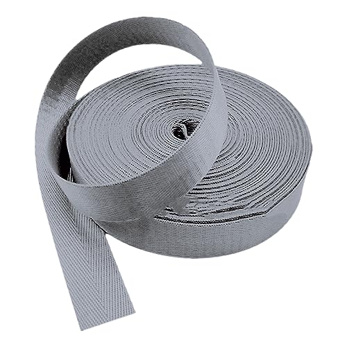 Nylon Gurtband Fischgrätenmuster, 25 mm (1 Zoll) Nylon-Gurtband, mehrfarbig, mehrere Größen for Taschen, Frachtgepäck, Outdoor-Klettern(Grey,20 yard) von DQZRTUECA