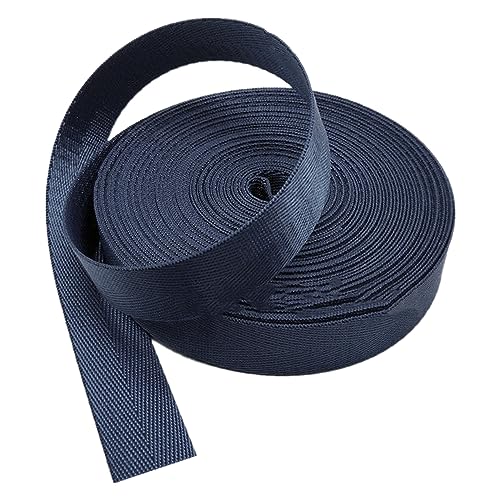 Nylon Gurtband Fischgrätenmuster, 25 mm (1 Zoll) Nylon-Gurtband, mehrfarbig, mehrere Größen for Taschen, Frachtgepäck, Outdoor-Klettern(Navy Blue,50 yard) von DQZRTUECA